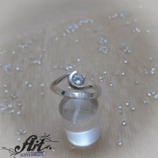 Сребърен дамски пръстен с цирконий R-908
